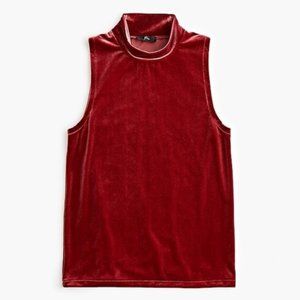 J. Crew Sleeveless Velvet Mock Neck Top Medium